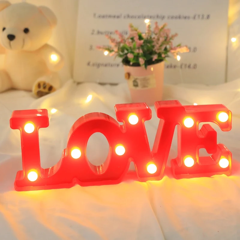 LED LOVE Skilt - Batteridrevet Lys til Romantisk Indretning