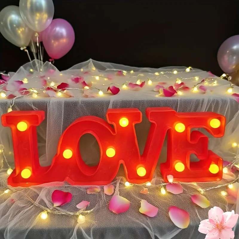 LED LOVE Skilt - Batteridrevet Lys til Romantisk Indretning