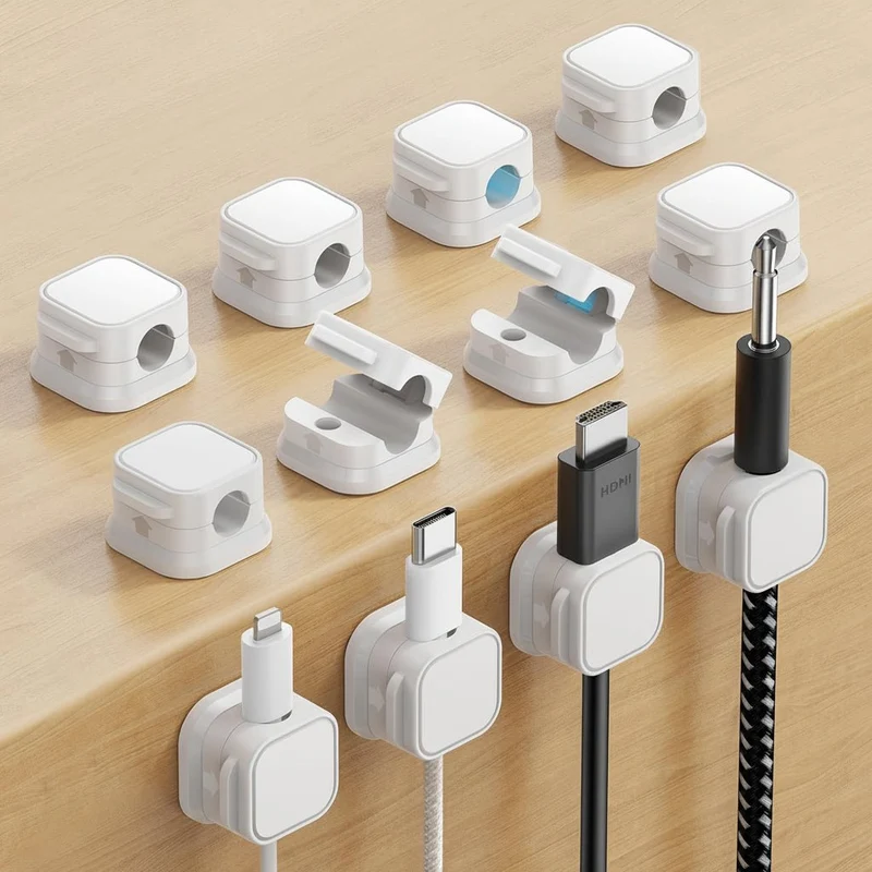 Effektiv Magnetisk Kabelorganisator med Klæbemontering - 6 stk.