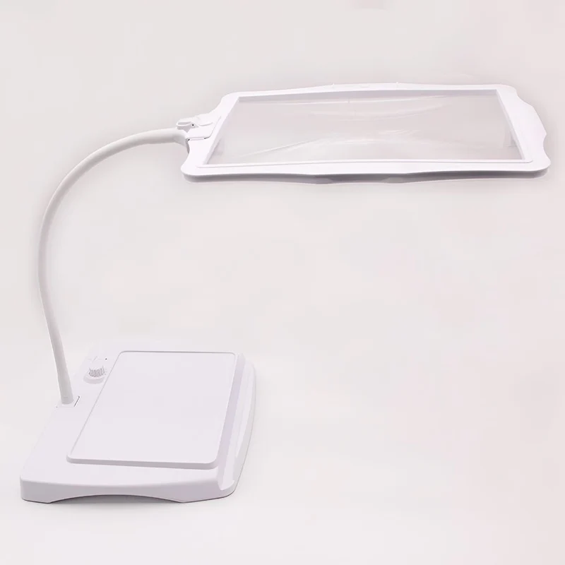 Forstørrelsesgulvlampe med justerbar arm og LED-lys