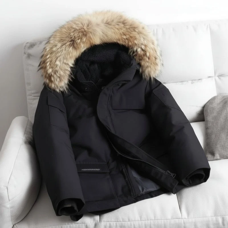 Herre Parka Jakke med Aftagelig Hætte - Optimal Vejrbeskyttelse