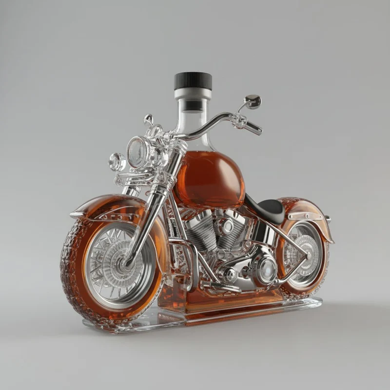 Motorcykel Whisky Karaffel - Unik V-Twin Glasdesign