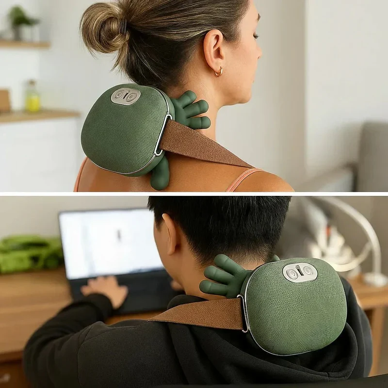 Trådløs Nakkemassager med Varmeterapi – Afspænding og Komfort