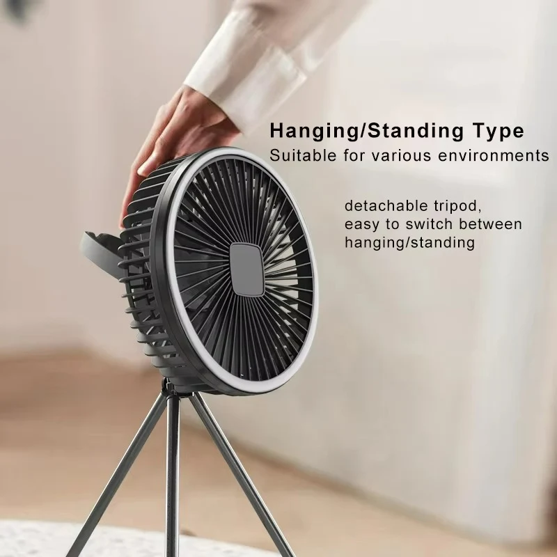 Bærbar Ventilator med LED – Trådløs og Genopladelig Komfort