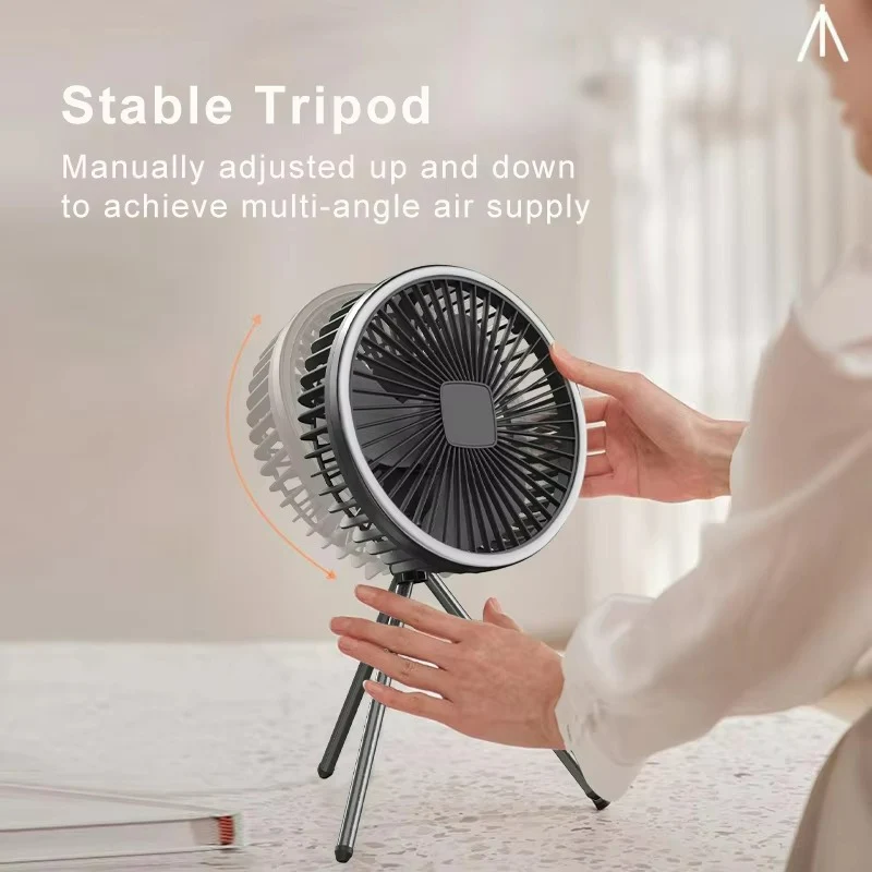 Bærbar Ventilator med LED – Trådløs og Genopladelig Komfort