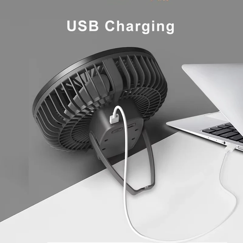 Bærbar Ventilator med LED – Trådløs og Genopladelig Komfort