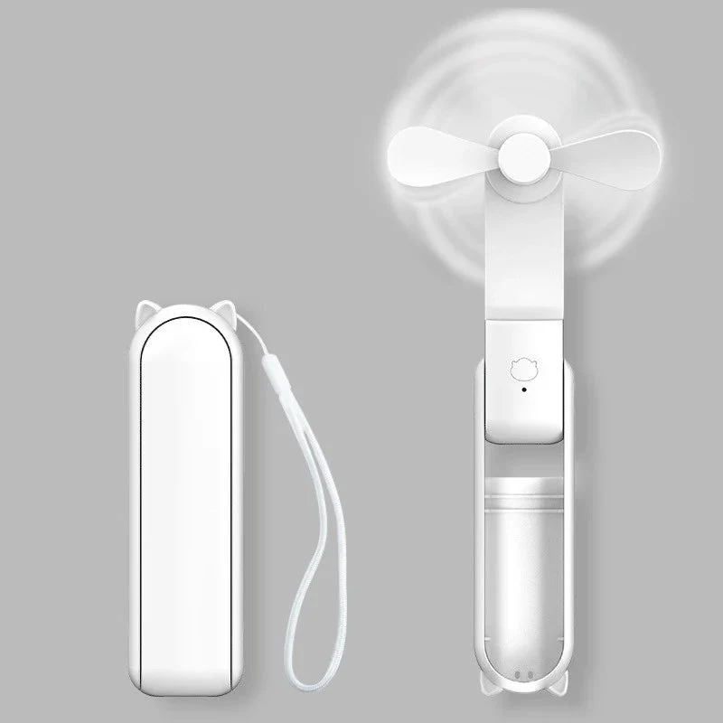 Kompakt USB-Opladelig Håndventilator med Powerbank & 3 Hastigheder