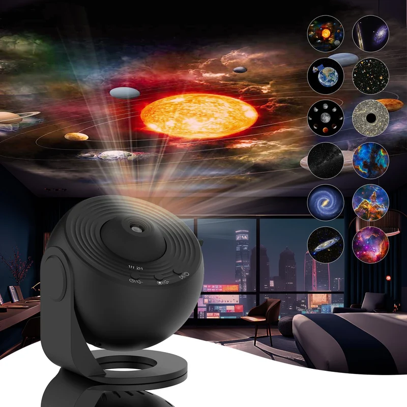 Fortryllende Stjerneprojektor med HD Billeder og 360° Rotation