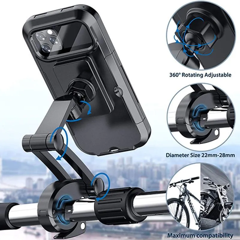 Vandtæt Cykel Telefonholder med Hurtig 15W Opladning