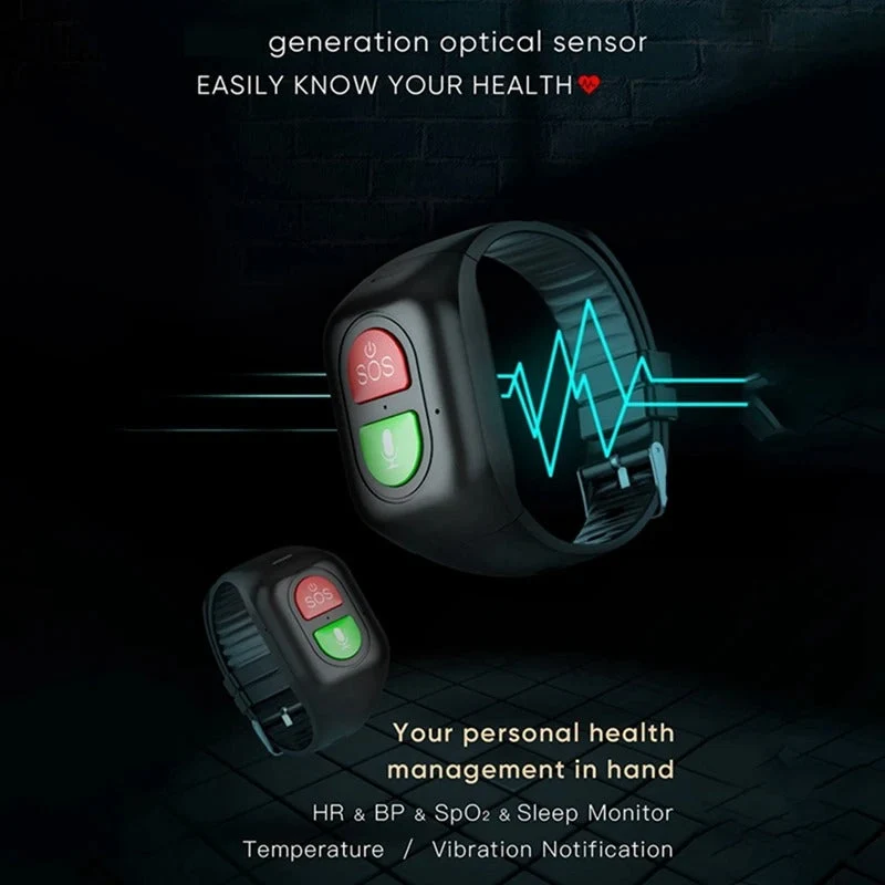 4G GPS Senior Ur med SOS Knap og Sundhedsovervågning