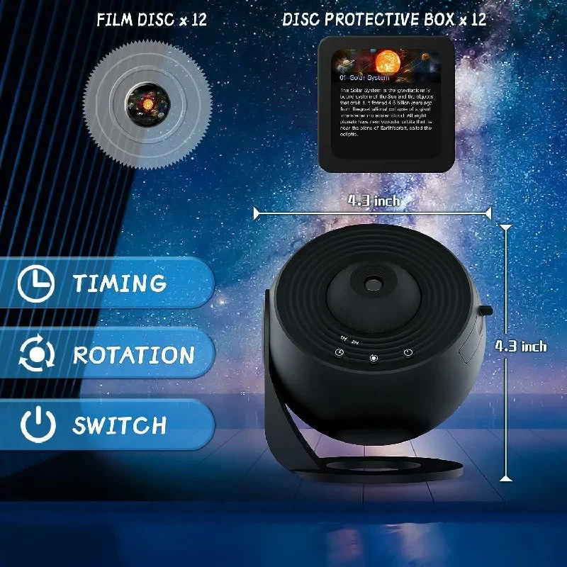 Stjernehimmel Projektor med 360° Rotation og 12 Effekter