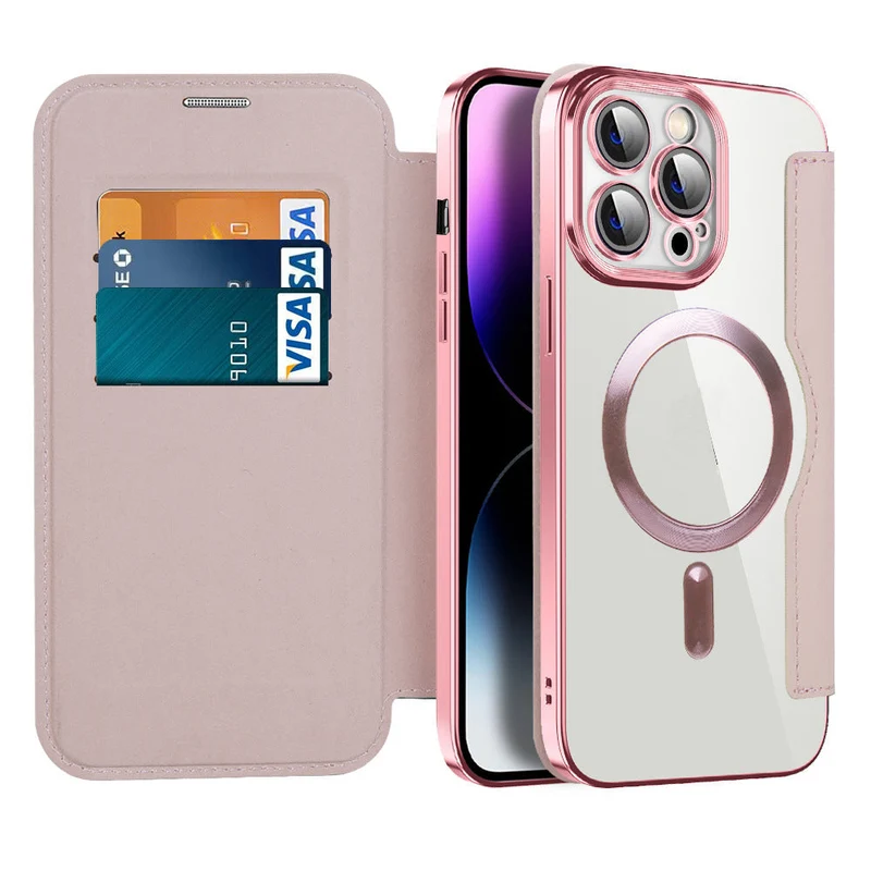 Magnetisk Læder Flip Cover til iPhone 11-14 med RFID Beskyttelse