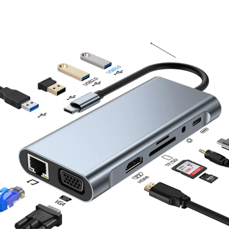Kompakt USB-C Hub med 4K HDMI og Lynhurtig Opladning