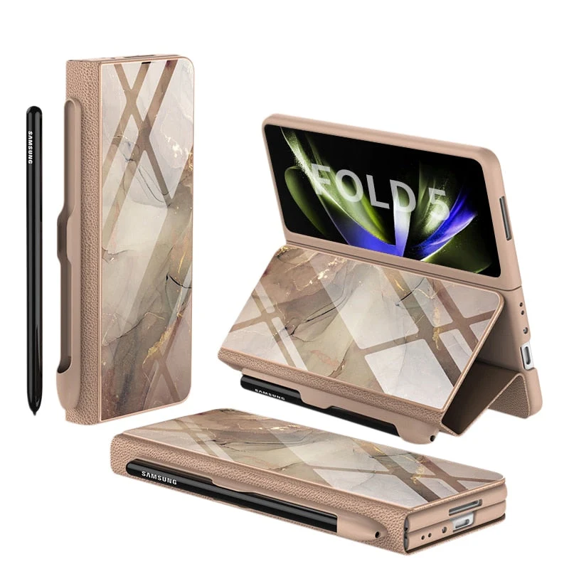 Stødsikker Læderetui til Samsung Galaxy Z Fold 5/4 med Kortholder