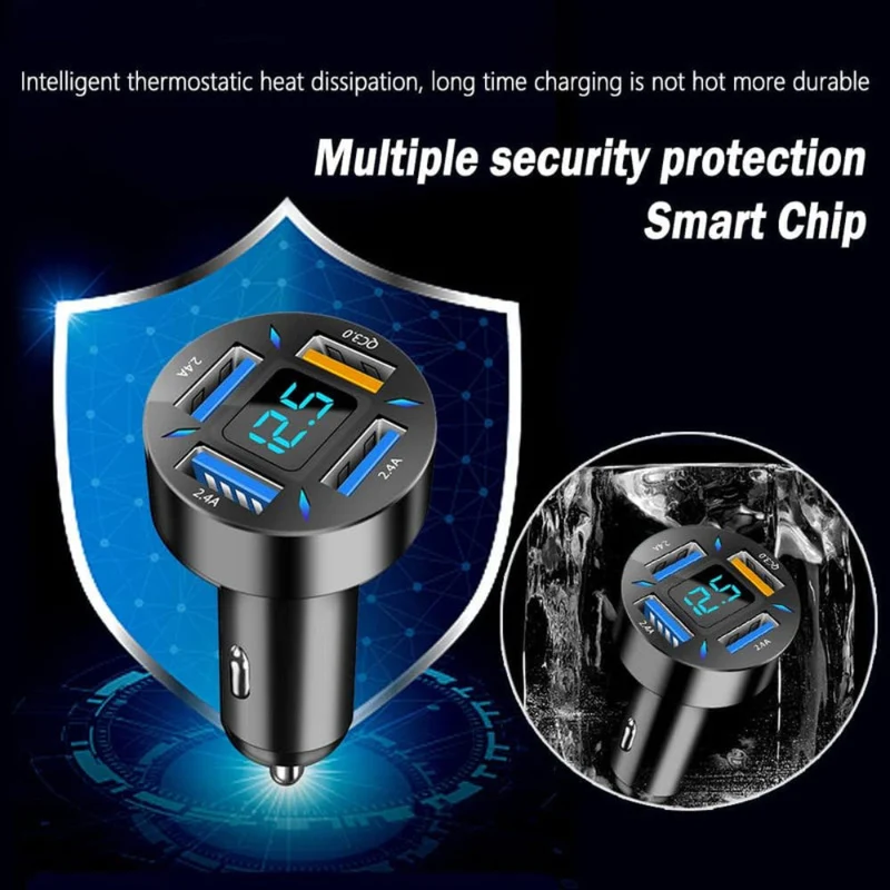 Hurtig Dual USB Biloplader med 66W Effekt og Sikkerhed