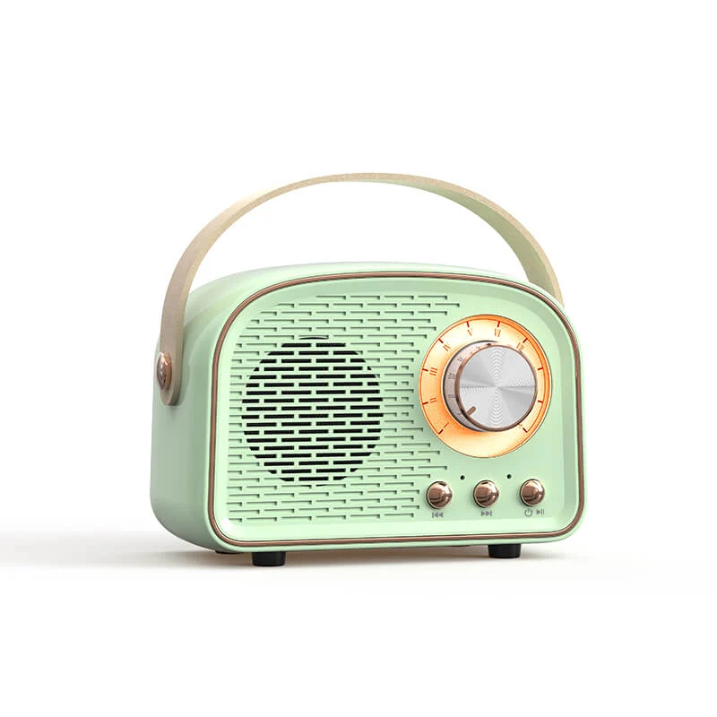 Retro Bluetooth Højttaler med Fyldig Lyd og Lang Batterilevetid