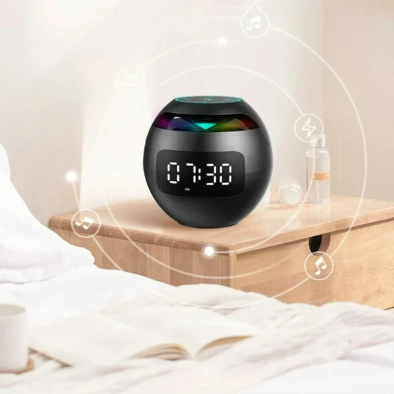 Elegant Bluetooth Vækkeur med LED-lys og Højttalerfunktion