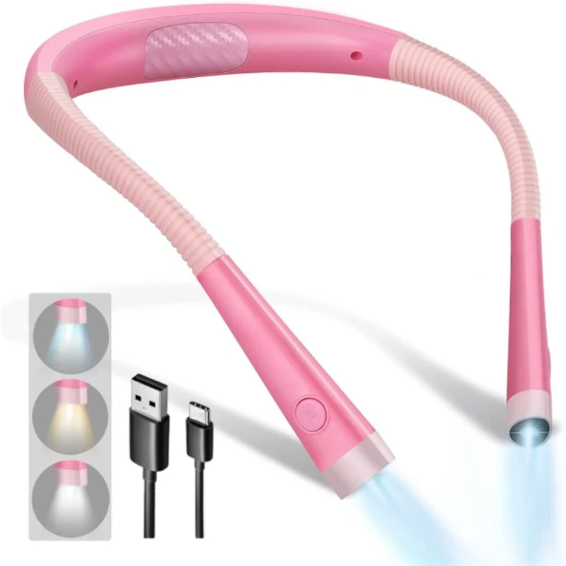Ergonomisk LED Halslæselampe med Justerbart Lys og Lang Batteritid