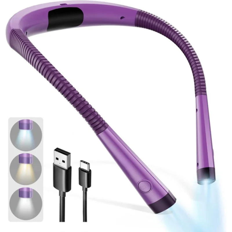 Ergonomisk LED Halslæselampe med Justerbart Lys og Lang Batteritid