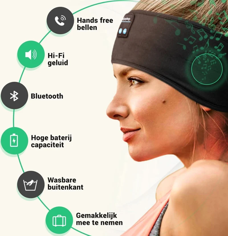 Trådløst Søvnbånd med Bluetooth for Dybere Søvn og Afslapning