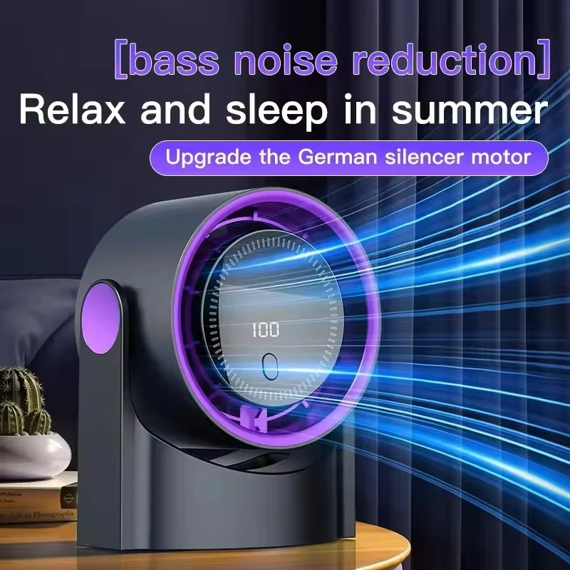 Trådløs Bærbar Ventilator med Stille Drift og Digital Display