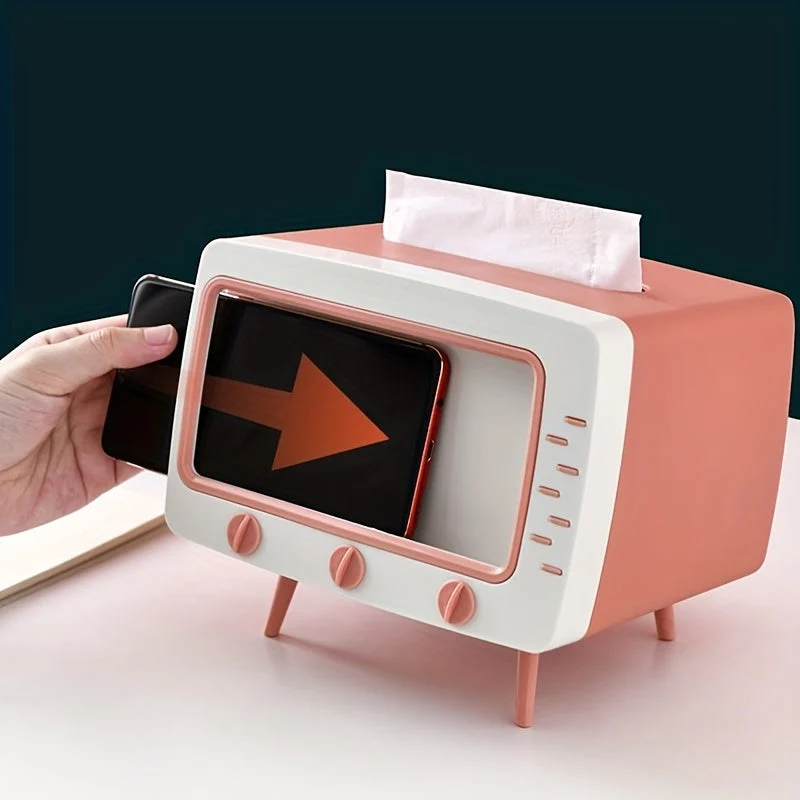 Retro Servietdispenser med Mobilholder – Stilfuld og Praktisk