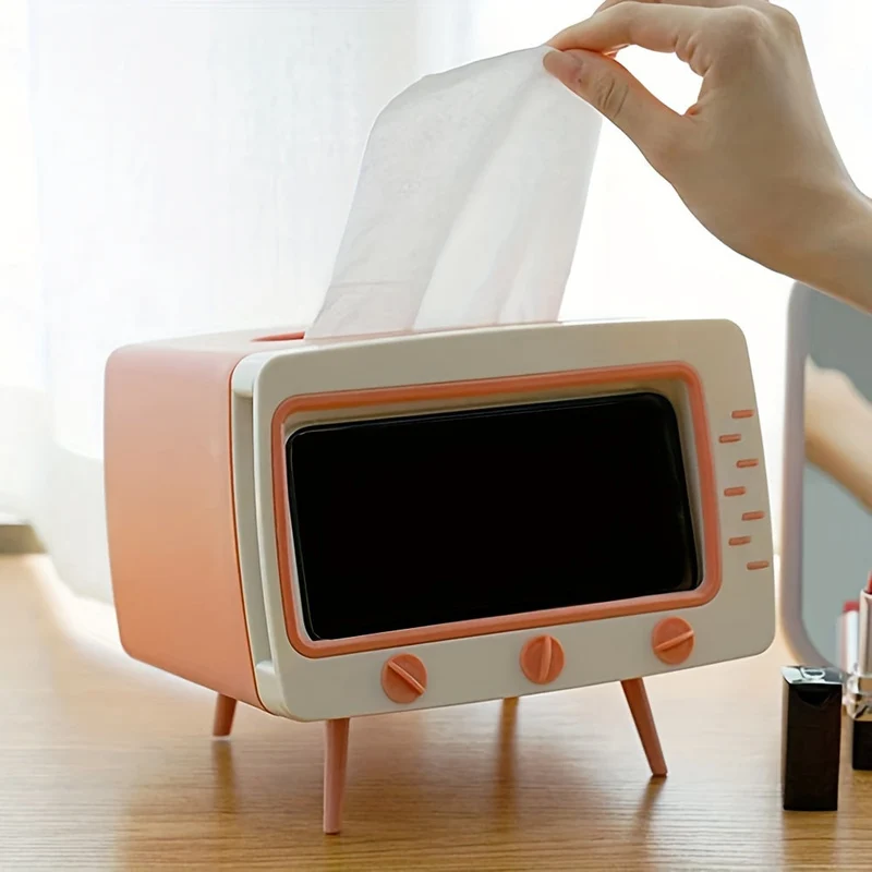 Retro Servietdispenser med Mobilholder – Stilfuld og Praktisk