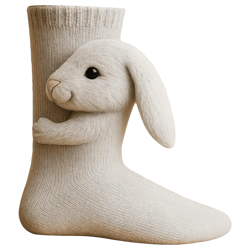 Bløde 3D Strikkede Dyresokker med Hygge og Varm Komfort