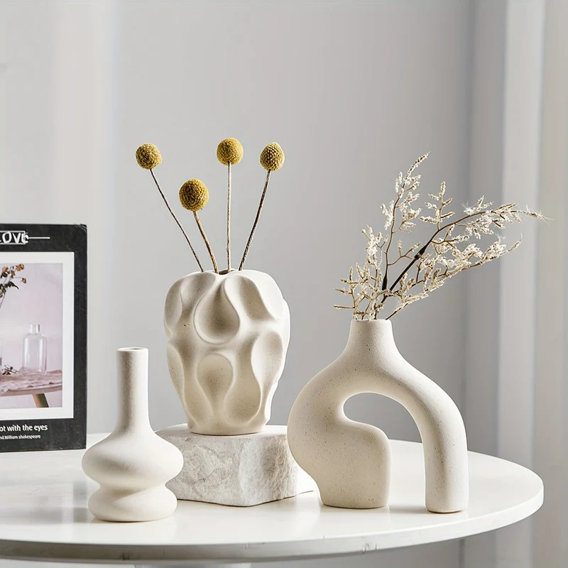Moderne Boho Keramik Vaser - Stilfuldt Nordisk Design Sæt