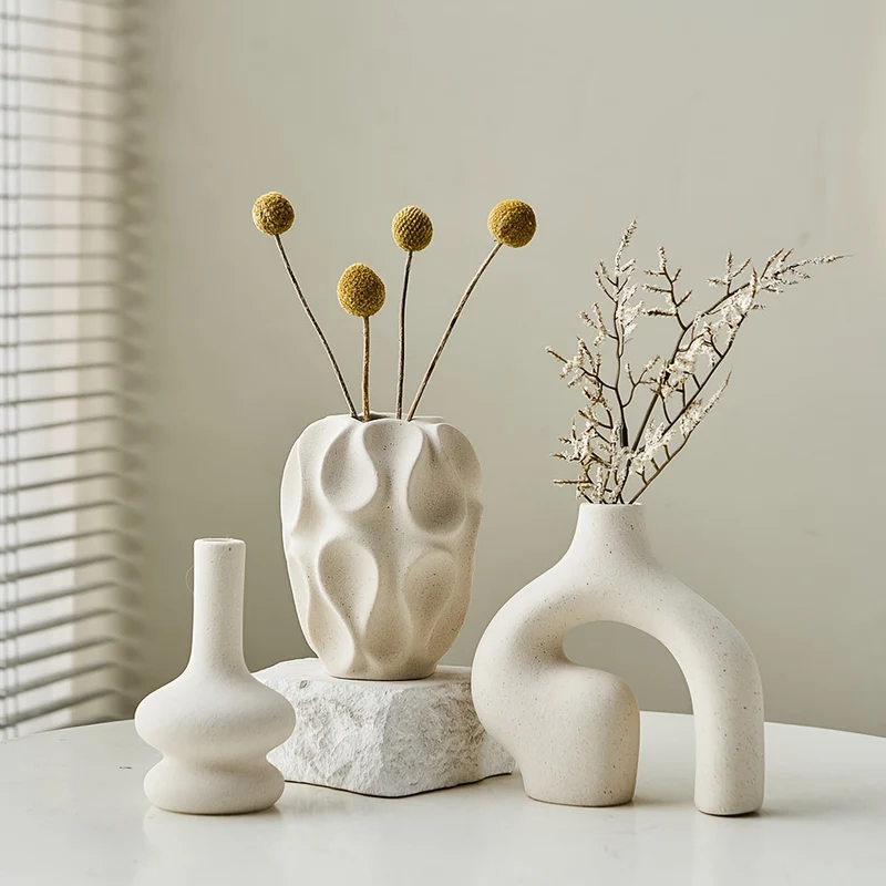 Moderne Boho Keramik Vaser - Stilfuldt Nordisk Design Sæt