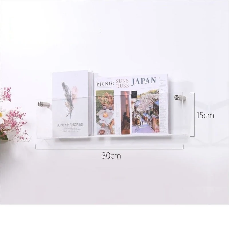 Væghængt Akryl Magasinholder - Minimalistisk og Elegant