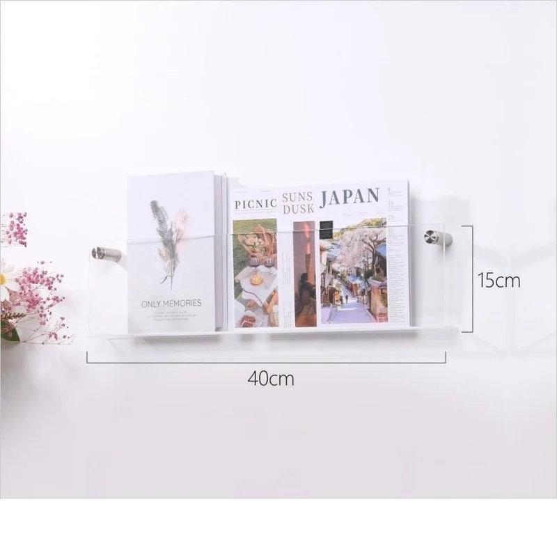 Væghængt Akryl Magasinholder - Minimalistisk og Elegant
