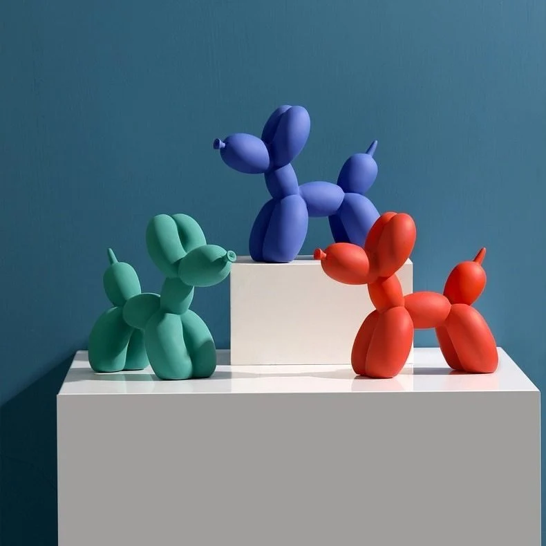 Moderne Ballonhund Dekoration i Resin til Hylder og Borde