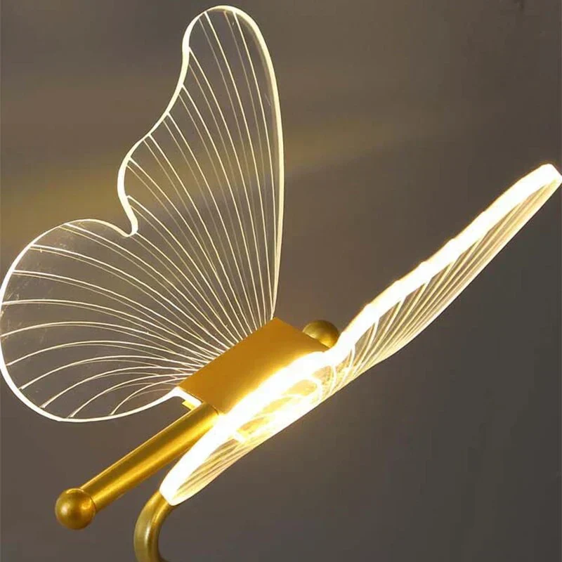 Skulpturel LED Bordlampe med Sommerfugleform – Stemningslys