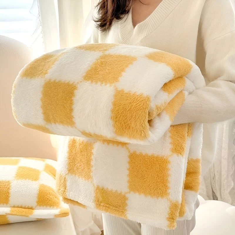 Blødt Multifarvet Fleece Tæppe - Perfekt til Sofa & Seng
