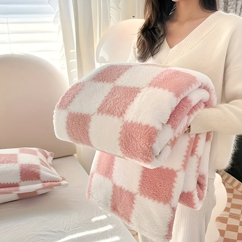 Blødt Multifarvet Fleece Tæppe - Perfekt til Sofa & Seng