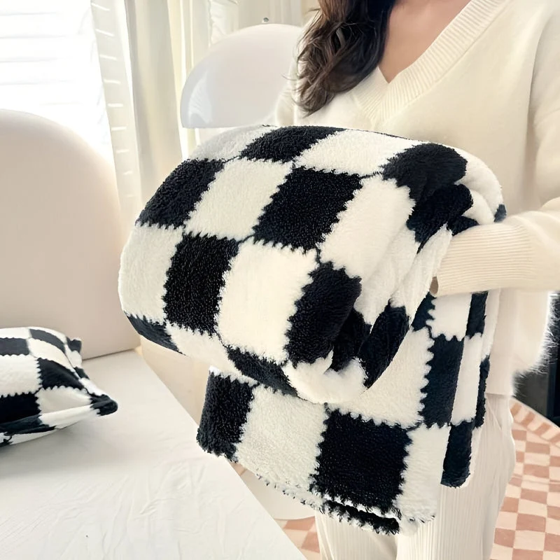 Blødt Multifarvet Fleece Tæppe - Perfekt til Sofa & Seng
