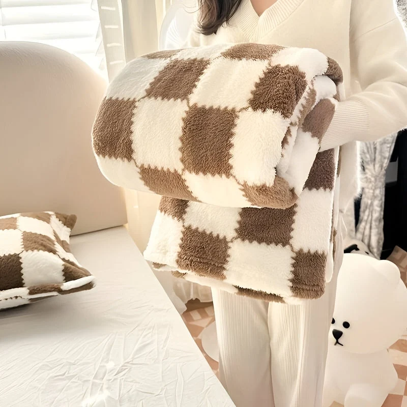 Blødt Multifarvet Fleece Tæppe - Perfekt til Sofa & Seng