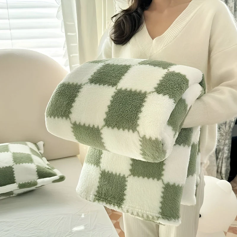 Blødt Multifarvet Fleece Tæppe - Perfekt til Sofa & Seng