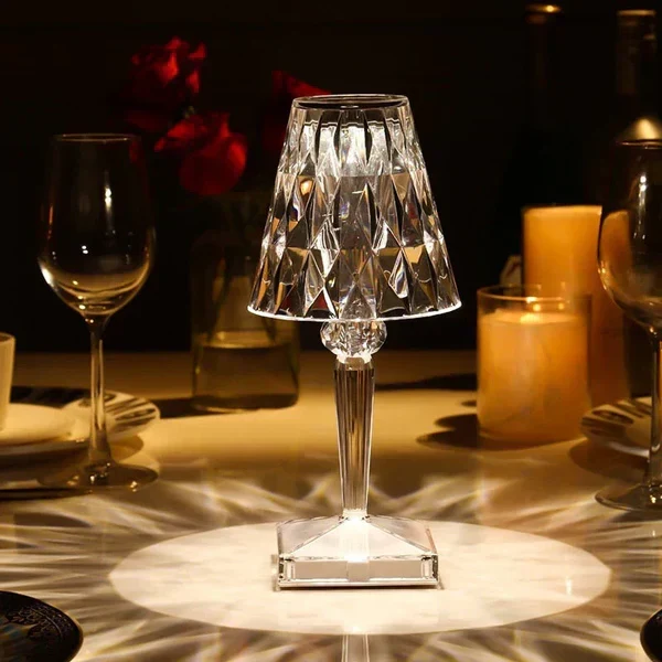 Krystaleffekt Bordlampe med Touch & Justerbart Lys