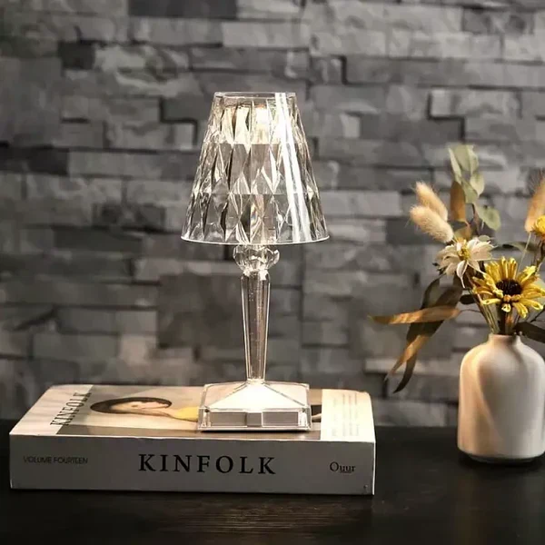 Krystaleffekt Bordlampe med Touch & Justerbart Lys
