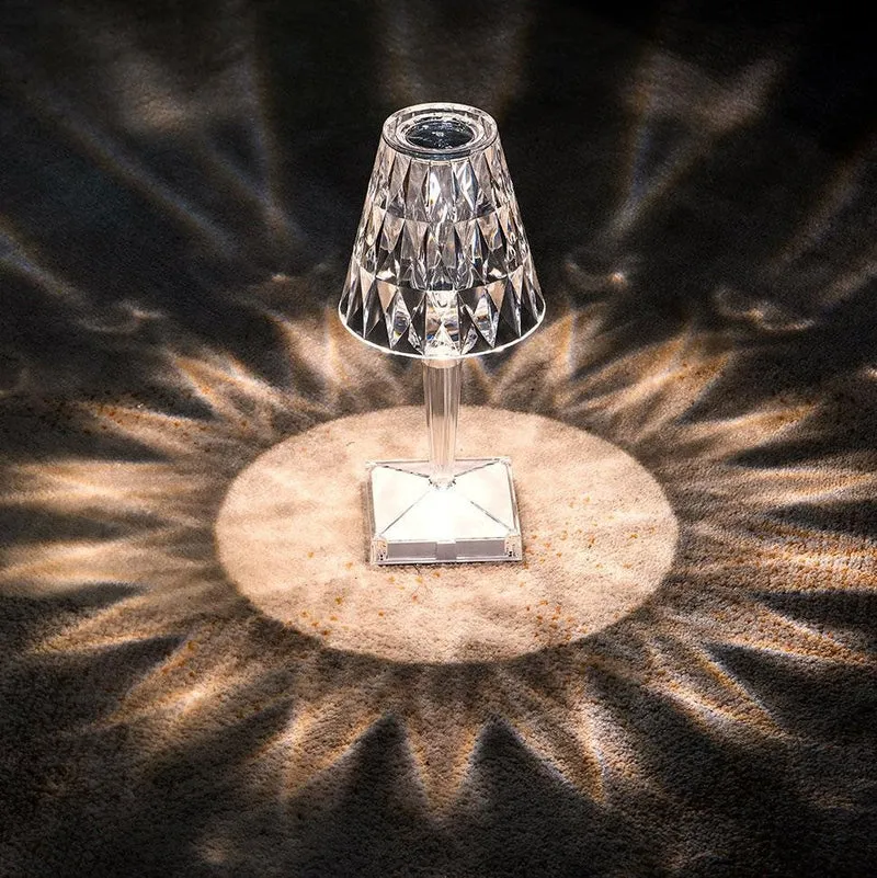 Krystaleffekt Bordlampe med Touch & Justerbart Lys