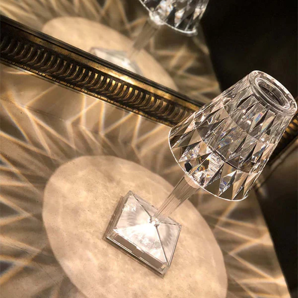 Krystaleffekt Bordlampe med Touch & Justerbart Lys