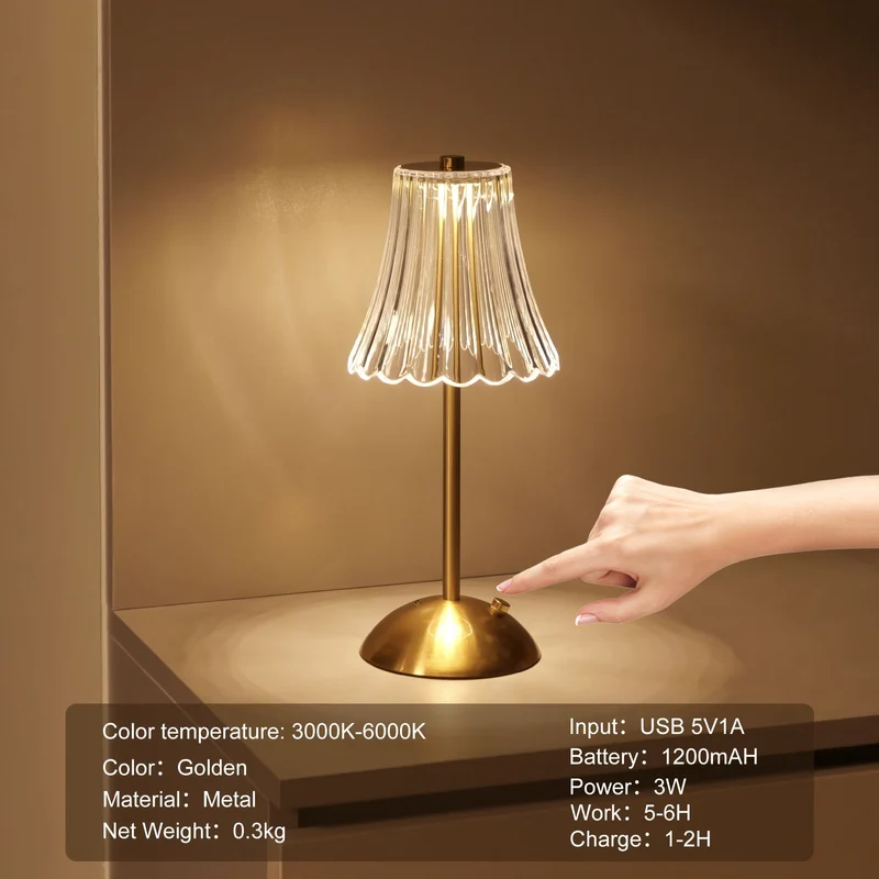Elegant og Justerbar LED Bordlampe med Touch Sensor