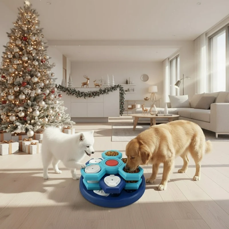 Interaktiv Hundefoderskål med Puzzle-design for Langsommere Måltider