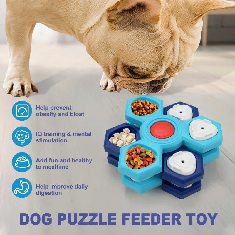 Interaktiv Hundefoderskål med Puzzle-design for Langsommere Måltider