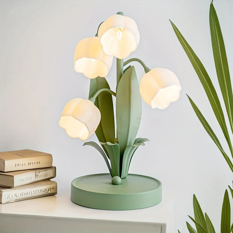 Romantisk Blomsterlampe med USB – Blød, Hvidt Lys