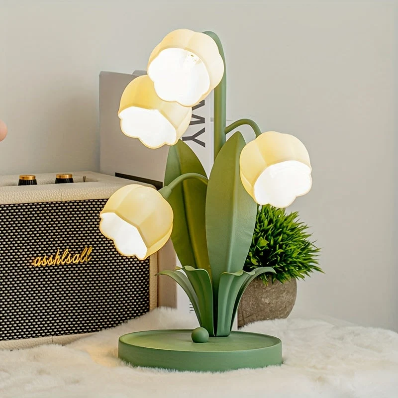 Romantisk Blomsterlampe med USB – Blød, Hvidt Lys