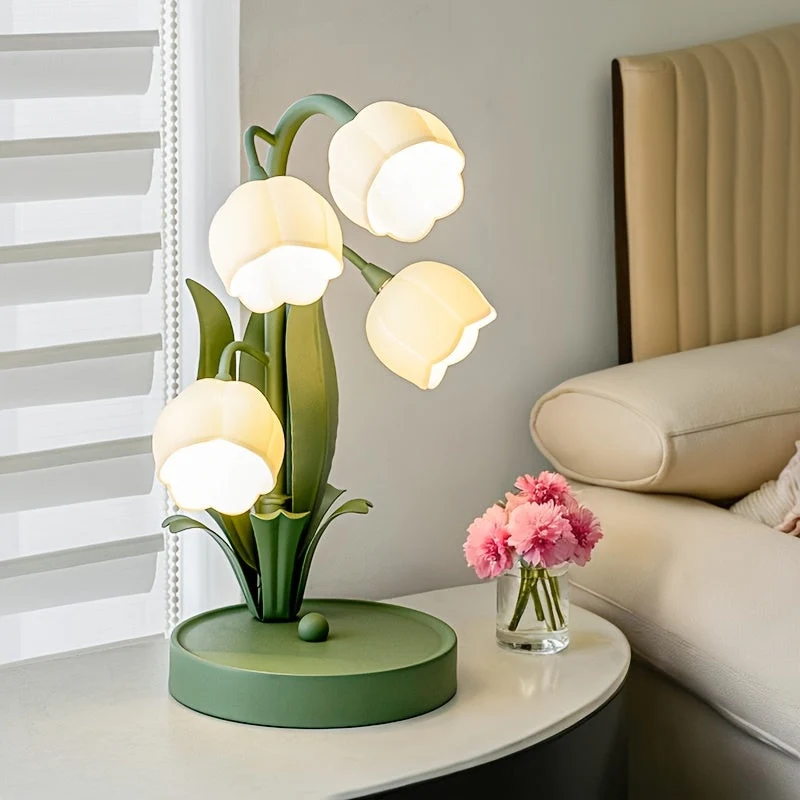 Romantisk Blomsterlampe med USB – Blød, Hvidt Lys