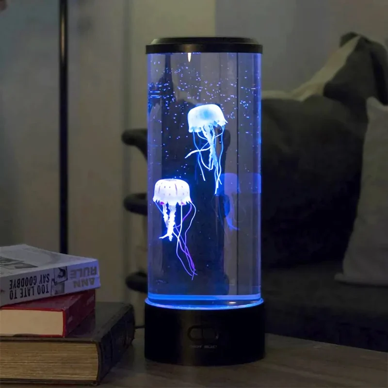 Beroligende LED-lampe med farveskiftende vandmænd